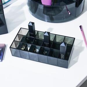 Organizzatore da bagno nero opaco per cosmetici in plastica riciclata Lip Station - iDesign