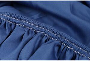 Lenzuolo blu scuro in cotone sateen elasticizzato 140x200 cm - Mijolnir