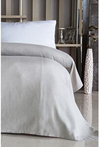 Copriletto in cotone grigio chiaro per letto matrimoniale 190x220 cm More - Mijolnir