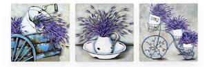 Dipinti in set di 3 pezzi 30x30 cm Lavender - Wallity