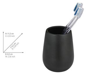 Tazza in ceramica nera per spazzolini da denti Nerno - Wenko