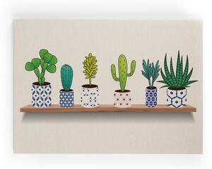 Pittura su tela Shelve, 60 x 40 cm Lino Cactus - Really Nice Things