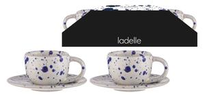 Tazze da espresso in gres bianco e blu in set da 2 100 ml Carnival - Ladelle