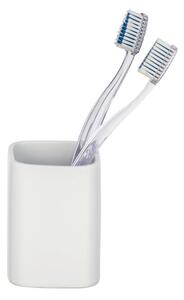 Bicchiere per spazzolino in ceramica bianca opaca Hexa - Wenko