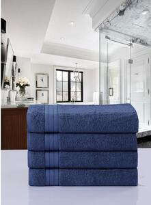 Set di 4 asciugamani in cotone blu scuro 50x100 cm - Good Morning