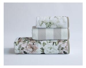 Set di 3 asciugamani in cotone Beige Flowers - Velvet Atelier