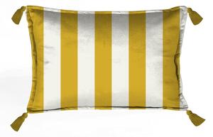 Cuscino in velluto bianco con strisce dorate Borlas, 50 x 35 cm - Velvet Atelier