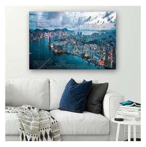 Pittura su vetro 100x70 cm Hongkong - Wallity