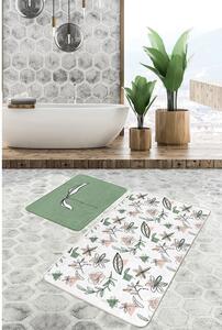 Tappetini da bagno bianco-verde in set di 2 pezzi 60x100 cm - Mila Home