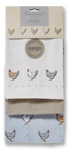 Set di 3 asciugamani da cucina in cotone blu Fattori Farmers Kitchen - Cooksmart ®