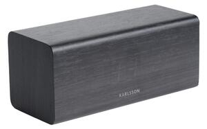 Sveglia nera con decoro in legno , 16 x 7,2 cm Block - Karlsson