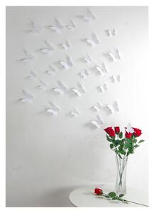 Set di 12 adesivi bianchi con farfalle effetto 3D - Ambiance