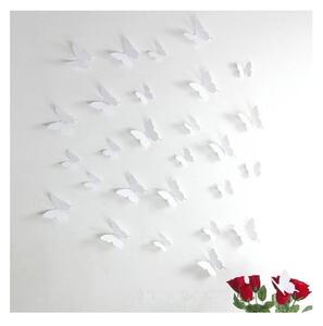 Set di 12 adesivi bianchi con farfalle effetto 3D - Ambiance