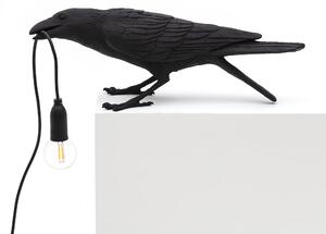 SELETTI Bird Lamp Black Playing Outdoor