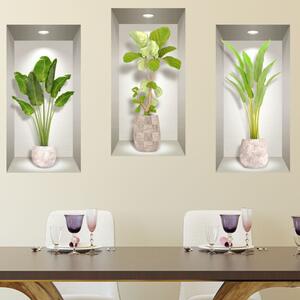Set di 3 adesivi murali 3D Alberi di banane - Ambiance