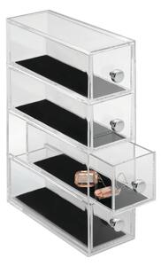 Organizer trasparente a 4 cassetti Clarity, altezza 25,5 cm - iDesign