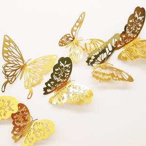 Set di 36 farfalle da parete autoadesive in oro Farfalle oro - Ambiance