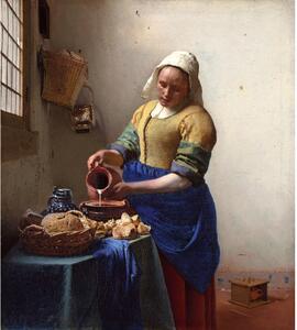 Dipinto - riproduzione 45x60 cm The Milkmaid, Jan Vermeer - Fedkolor