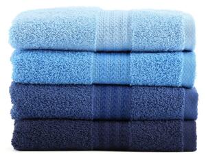 Set di 4 asciugamani in cotone blu Sky, 50 x 90 cm - Foutastic