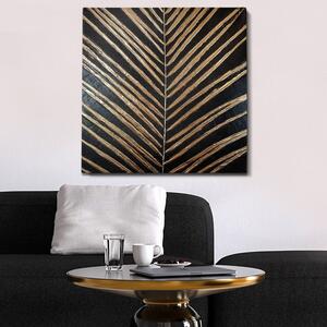 Quadro dipinto a mano 70x70 cm Palm Leaf - Wallity