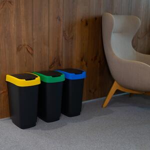 Set di 3 cestini neri per rifiuti differenziati in plastica riciclata 25 l Twist - Rotho