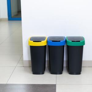 Set di 3 cestini neri per rifiuti differenziati in plastica riciclata 25 l Twist - Rotho
