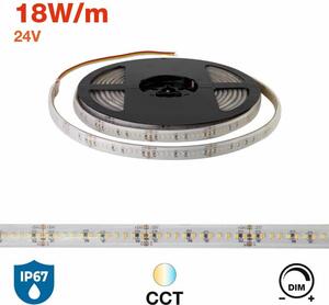 Striscia LED Professional CCT (Bianco Variabile) 2216/240 - IP67 - 18W/m - 5m - 24V Colore Bianco Variabile CCT