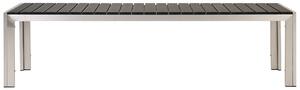 Set da Pranzo da Giardino Tavolo Rettangolare 2 Panche Telaio Alluminio anodizzato nero esterno terrazzo Beliani