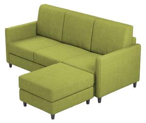 Ityhome KARAY Verde | divano 3 posti con pouf