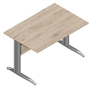Scrivania gamba ad "L" EASYSPACE cm 120x80x72 cromato/rovere canadese