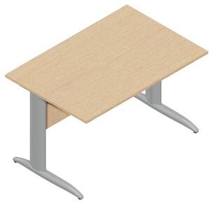 Scrivania gamba ad "L" EASYSPACE cm 120x80x72 grigio alluminio/rovere