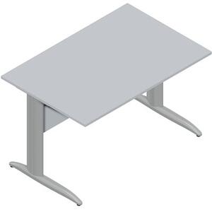 Scrivania gamba ad "L" EASYSPACE cm 120x80x72 grigio alluminio/grigio