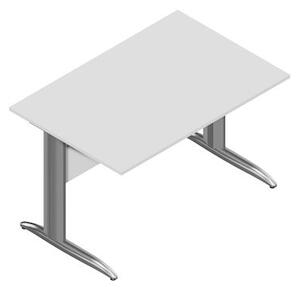 Scrivania gamba ad "L" EASYSPACE cm 120x80x72 cromato/grigio