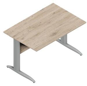 Scrivania gamba ad "L" EASYSPACE cm 120x80x72 grigio alluminio/rovere