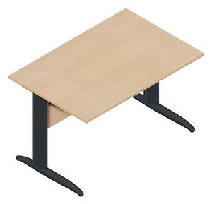 Scrivania gamba ad "L" EASYSPACE cm 120x80x72 antracite/faggio