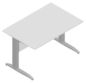 Scrivania gamba ad "L" EASYSPACE cm 120x80x72 grigio alluminio/bianco