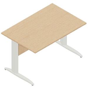 Scrivania gamba ad "L" EASYSPACE cm 120x80x72 bianco/rovere chairo