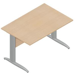 Scrivania gamba ad "L" EASYSPACE cm 120x80x72 grigio alluminio/faggio