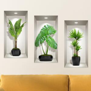 Set di 3 adesivi murali 3D Piante verdi - Ambiance