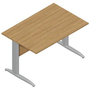 Scrivania gamba ad "L" EASYSPACE cm 120x80x72 grigio alluminio/noce