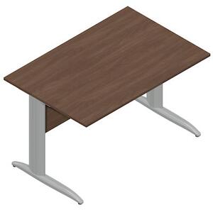 Scrivania gamba ad "L" EASYSPACE cm 120x80x72 grigio alluminio/frassin