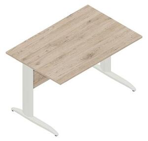 Scrivania gamba ad "L" EASYSPACE cm 120x80x72 bianco/rovere canadese