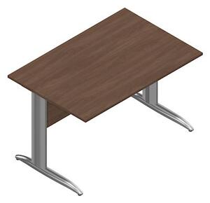 Scrivania gamba ad "L" EASYSPACE cm 120x80x72 cromato/frassino toscano