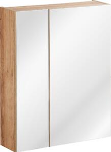 Mobile Bagno Con Specchio 60 Cm Rovere Dorato Craft 2 Ante Moderno