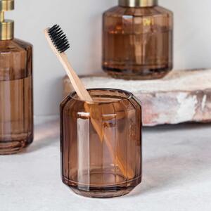 Bicchiere di vetro marrone per spazzolini da denti Vision - Mette Ditmer Denmark