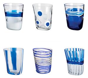 CARLO MORETTI Bicchiere Bora Cristallo di Murano Set 6 pezzi Blu