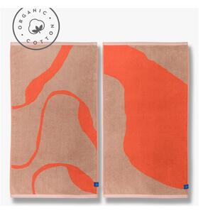 Asciugamani arancio/marrone chiaro in set da 2 in cotone biologico 50x90 cm Nova Arte - Mette Ditmer Denmark