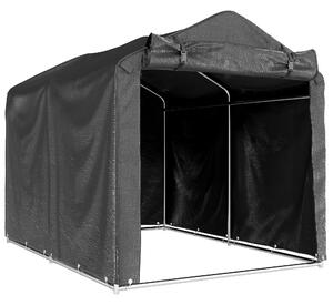 Outsunny Tenda Garage con Ingresso Avvolgibile, Corde e Picchetti, in Metallo Zincato e PE, 220x157x165 cm, Grigio Scuro