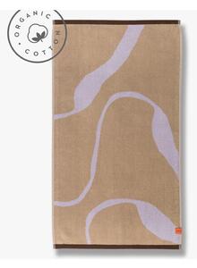Asciugamano da bagno in cotone biologico color lavanda e marrone chiaro 70x133 cm Nova Arte - Mette Ditmer Denmark