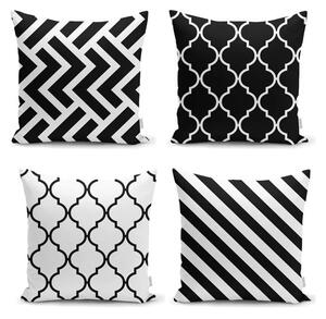 Set di 4 federe BW Graphic Patterns, 45 x 45 cm - Minimalist Cushion Covers